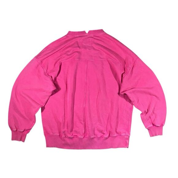 Aerie Oversized Barbie Pink Raw Hem Crewneck Sweater - XS - Picture 4 of 4